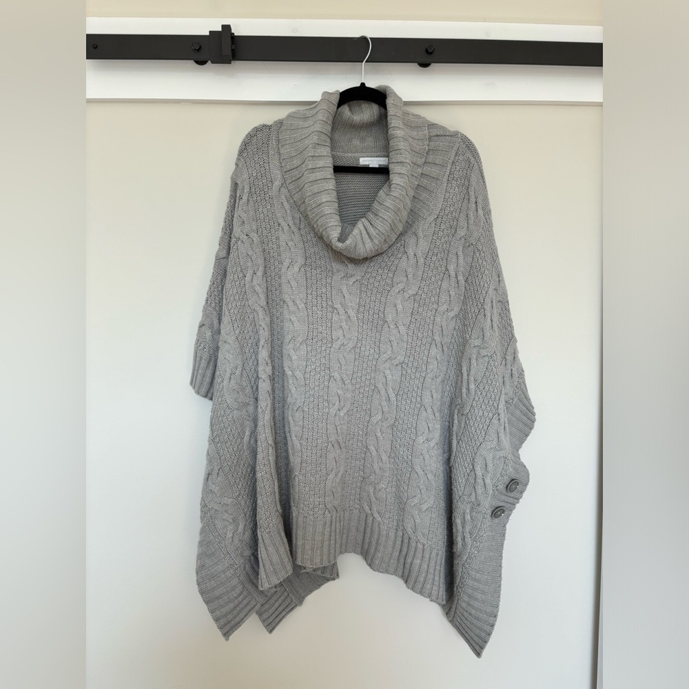 Gray New York and Company Poncho Sweater